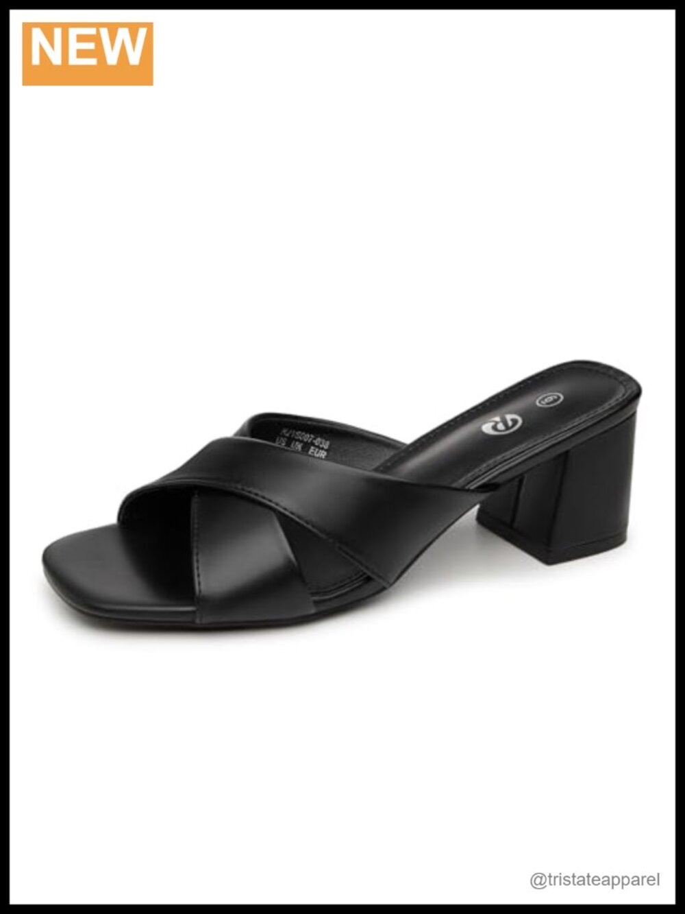 Rekayla Women's Square Open Toe Heeled Sandals Low Block Chunky Heel Cross